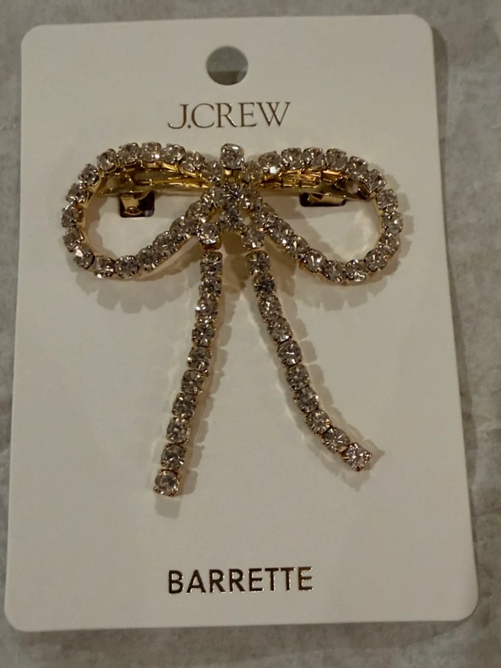 J. Crew Crystal Pavé Bow Hair Barrette/NWOT